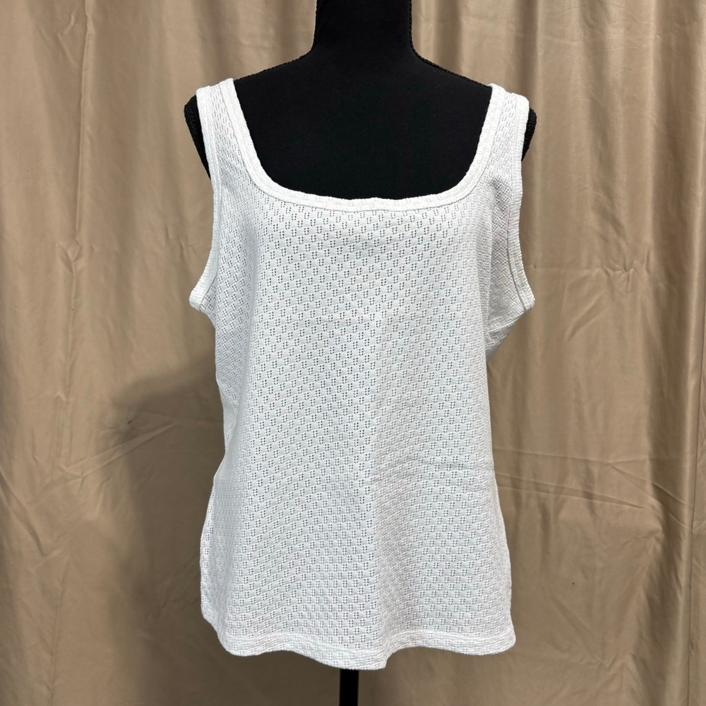 New Women's Everlane White Textured Knit Tank Top Cami XL
